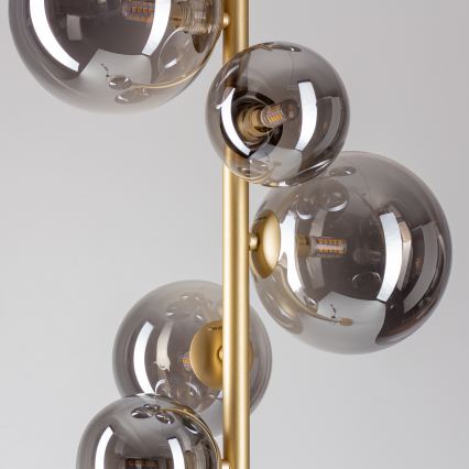 Brilagi - LED Stojací lampa MILLA 7xG9/3W/230V zlatá/kouřová