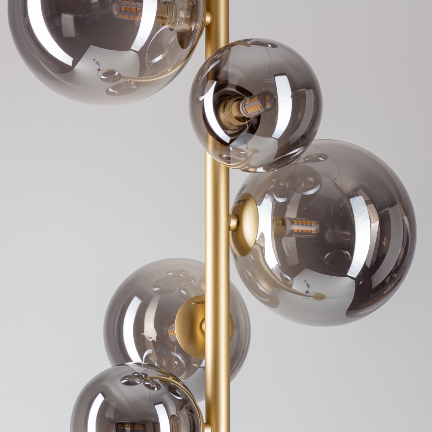Brilagi - LED Stojací lampa MILLA 7xG9/3W/230V zlatá/kouřová