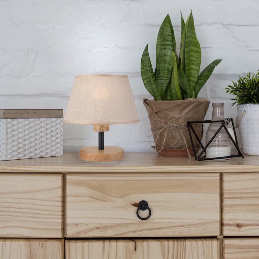 Brilagi - LED Stolní lampa ANTHONY 1xE14/40W/230V dub/béžová