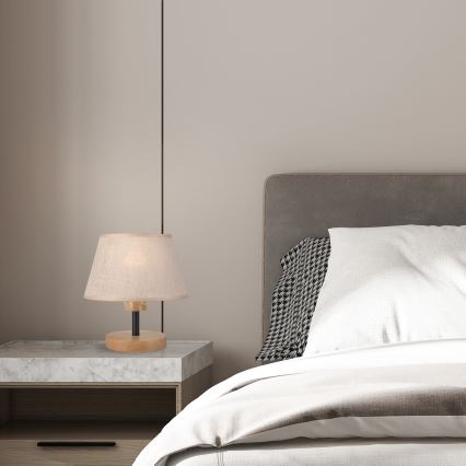 Brilagi - LED Stolní lampa ANTHONY 1xE14/40W/230V dub/béžová