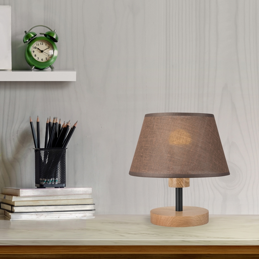 Brilagi - LED Stolní lampa ANTHONY 1xE14/40W/230V dub/hnědá