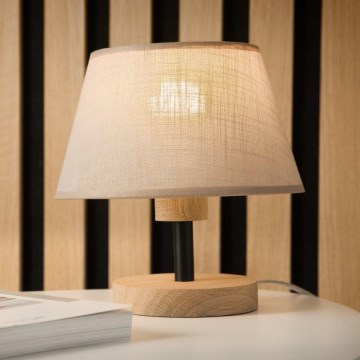 Brilagi - LED Stolní lampa ANTHONY 1xE27/60W/230V dub/béžová