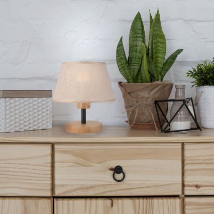 Brilagi - LED Stolní lampa ANTHONY 1xE27/60W/230V dub/béžová