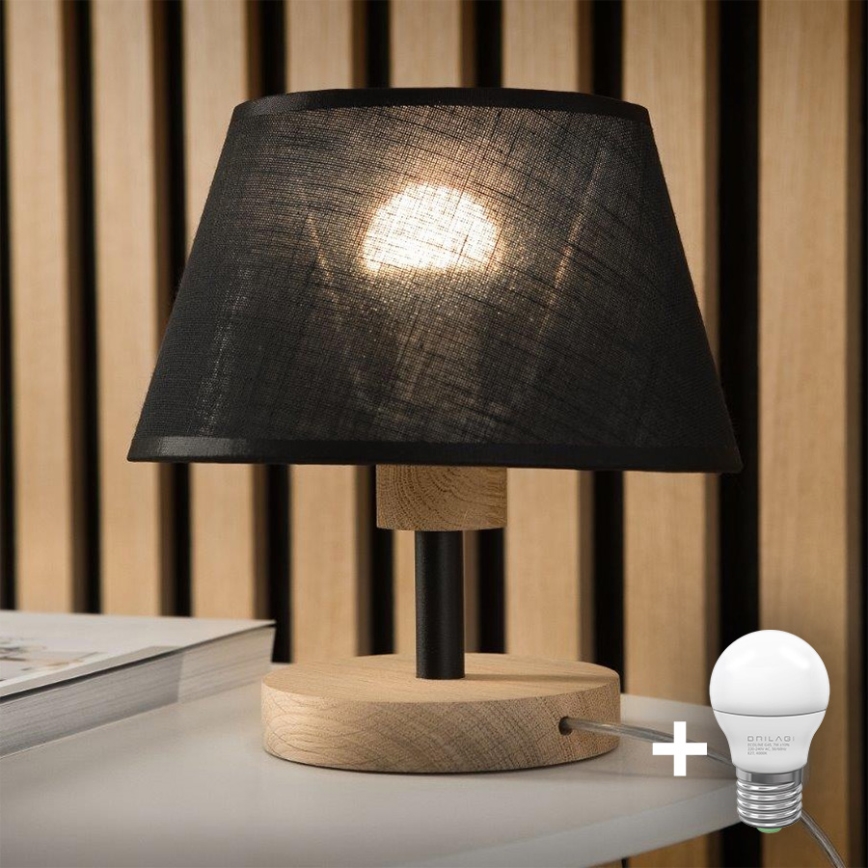 Brilagi - LED Stolní lampa ANTHONY 1xE27/60W/230V dub/černá