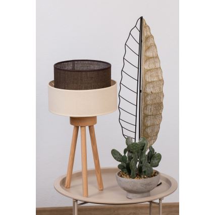 Brilagi - LED Stolní lampa BOHO STYLE 1xE27/15W/230V krémová/hnědá
