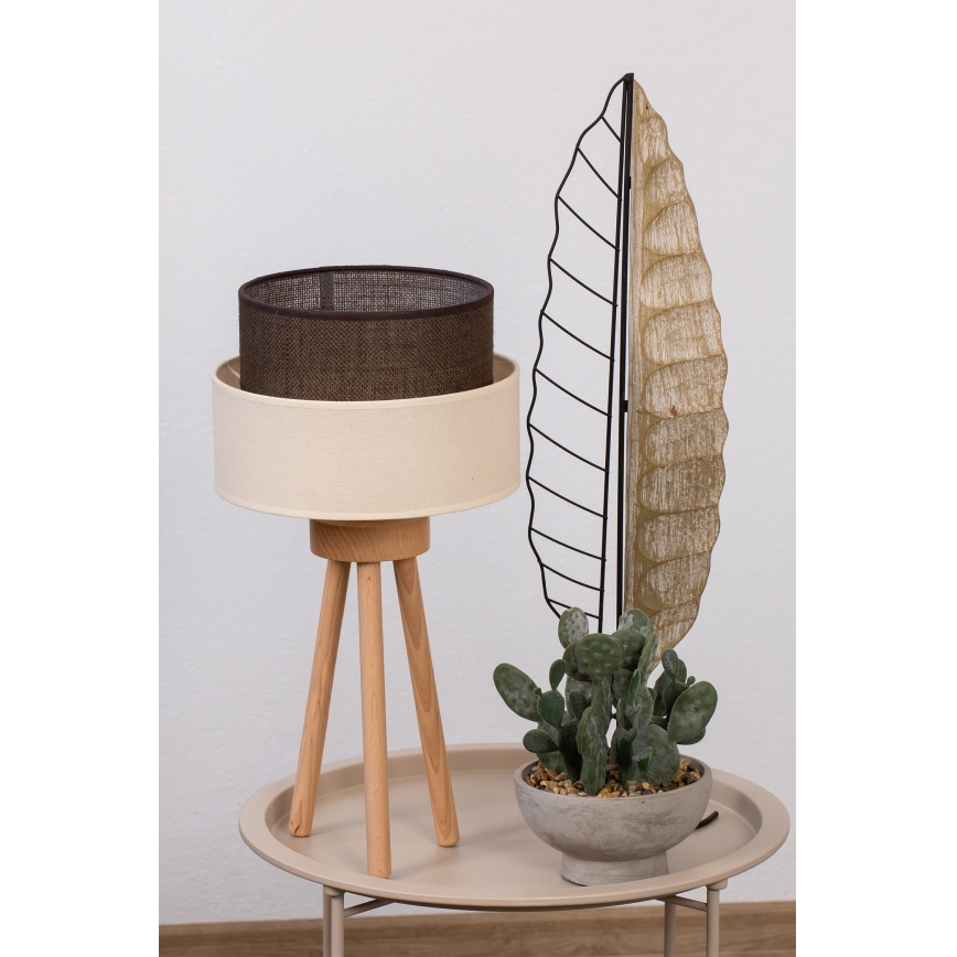 Brilagi - LED Stolní lampa BOHO STYLE 1xE27/15W/230V krémová/hnědá