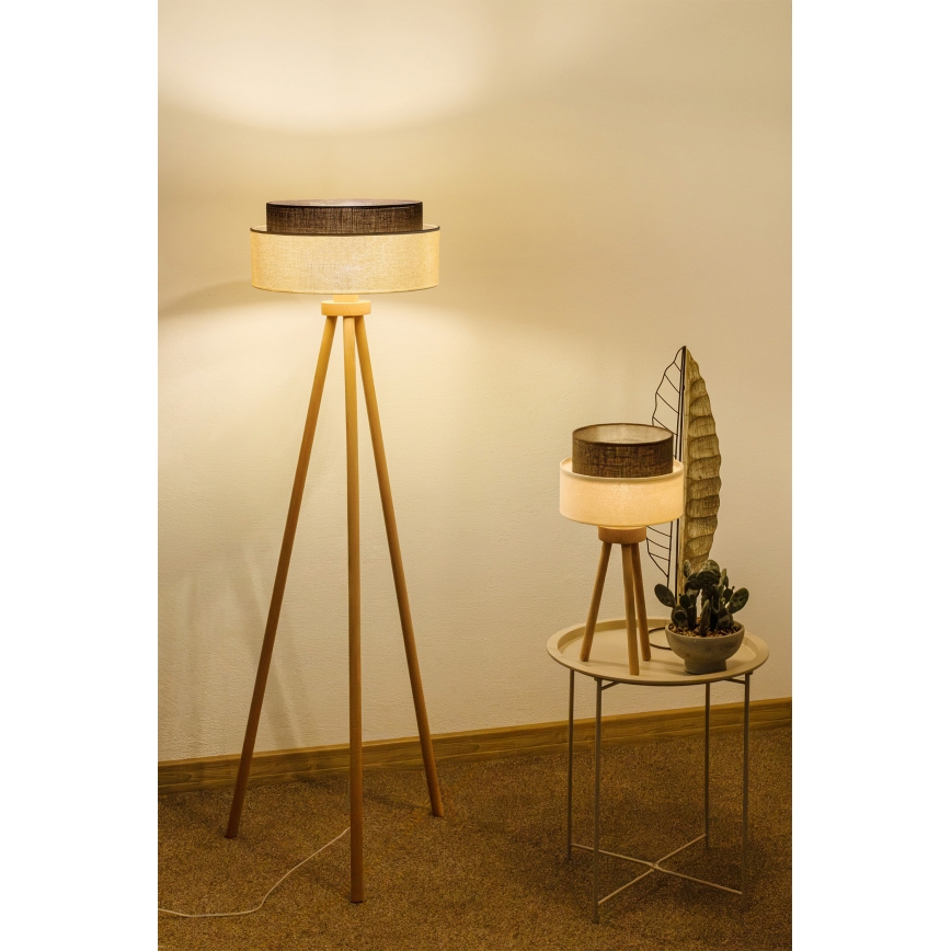 Brilagi - LED Stolní lampa BOHO STYLE 1xE27/15W/230V krémová/hnědá
