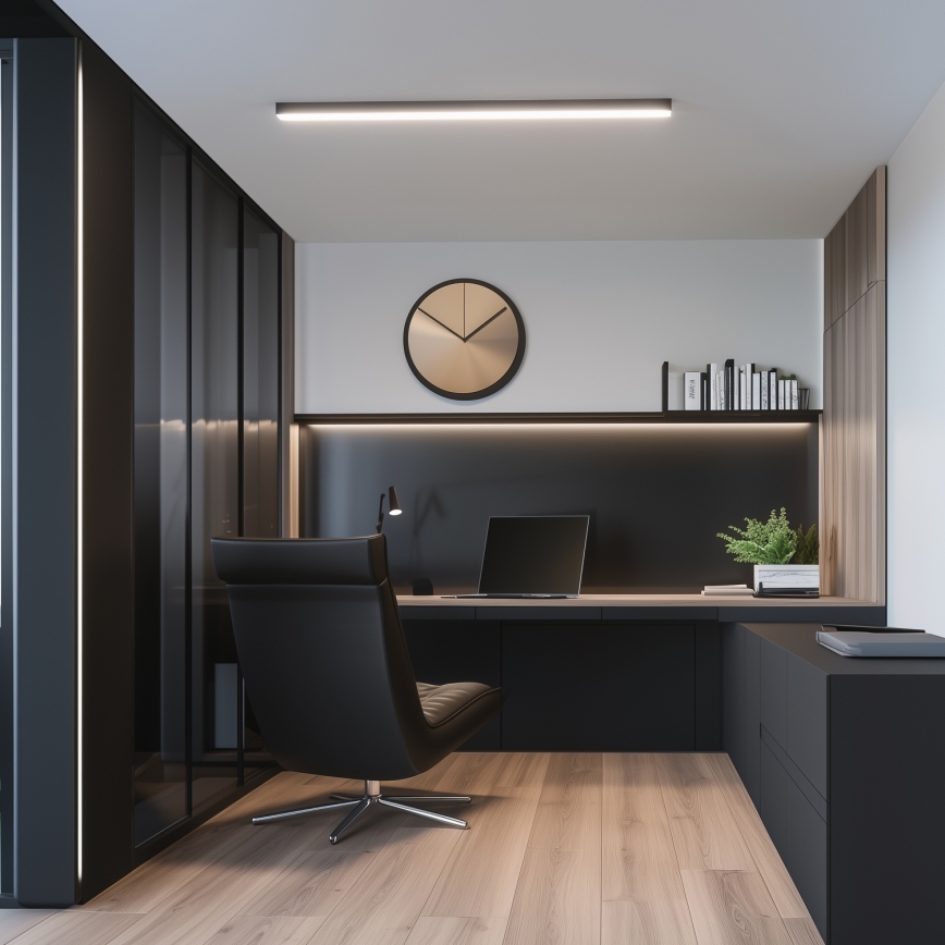 Brilagi - LED Stropní přisazené svítidlo FULLDAY LED/30/40/50W/230V 2700/4000/6000K 150 cm UGR19 černá