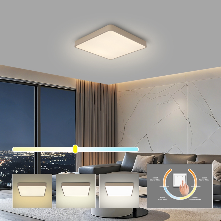 BRILAGI - LED Stropní svítidlo POOL SQUARE LED/36W/230V 3000/4000/6000K 40x40 cm béžová