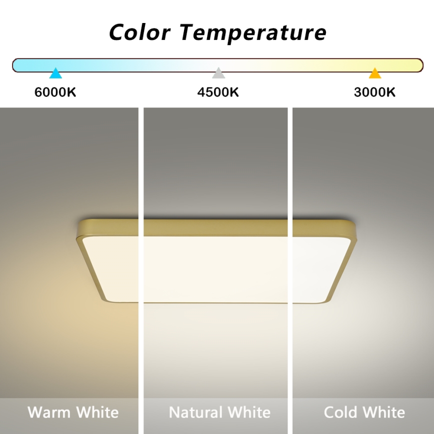 BRILAGI - LED Stropní svítidlo POOL SQUARE LED/36W/230V 3000/4000/6000K 40x40 cm zlatá