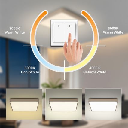Brilagi - LED Stropní svítidlo POOL SQUARE LED/48W/230V 3000/4000/6000K 50x50 cm béžová