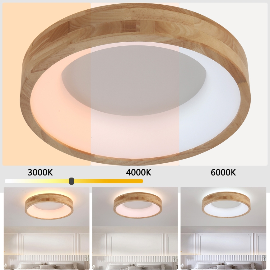 Brilagi - LED Stropní svítidlo FALCON WOOD LED/30W/230V 3000/4000/6000K pr. 45 cm dřevo