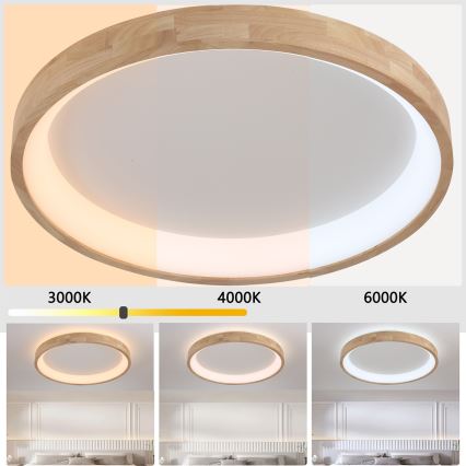 Brilagi - LED Stropní svítidlo FALCON WOOD LED/60W/230V 3000/4000/6000K pr. 80 cm dřevo