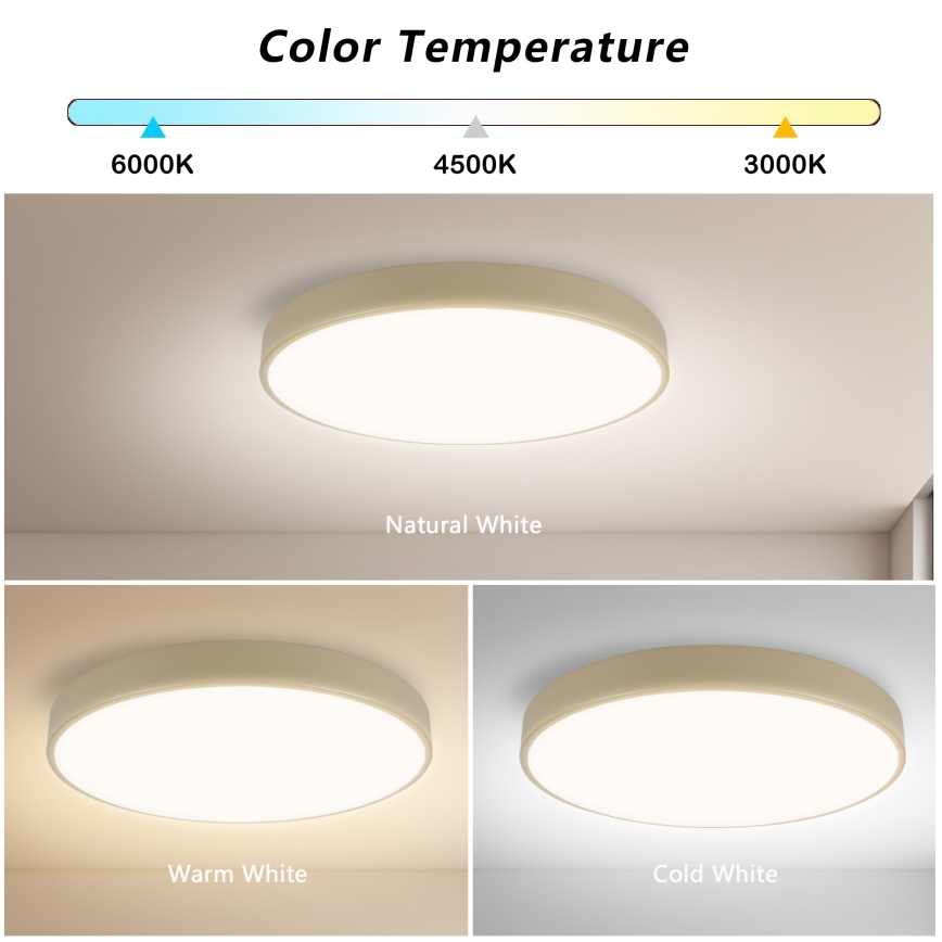 Brilagi - LED Stropní svítidlo POOL LED/48W/230V 3000/4000/6000K pr. 40 cm béžová
