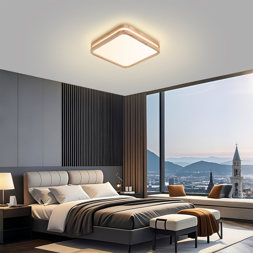 Brilagi - LED Stropní svítidlo MOLINA SQUARE LED/32W/230V 3000/4000/6000K dub 30x30 cm