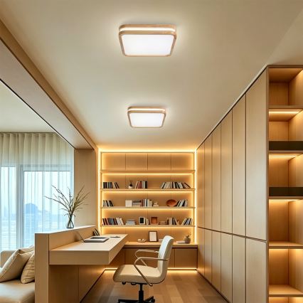 Brilagi - LED Stropní svítidlo MOLINA SQUARE LED/32W/230V 3000/4000/6000K dub 30x30 cm