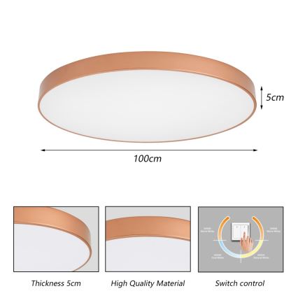 BRILAGI - LED Stropní svítidlo POOL LED/128W/230V 3000/4000/6000K pr. 100 cm bronzová