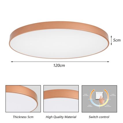 BRILAGI - LED Stropní svítidlo POOL LED/180W/230V 3000/4000/6000K pr. 120 cm bronzová