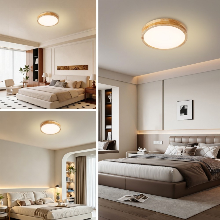 Brilagi - LED Stropní svítidlo WOODLINE LED/24W/230V 3000/4000/6000K dub pr. 30 cm
