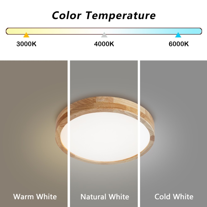 Brilagi - LED Stropní svítidlo WOODLINE LED/24W/230V 3000/4000/6000K dub pr. 30 cm