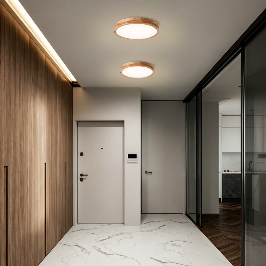 Brilagi - LED Stropní svítidlo WOODLINE LED/24W/230V 3000/4000/6000K dub pr. 30 cm