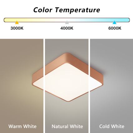 Brilagi - LED Stropní svítidlo POOL LED/36W/230V 3000/4000/6000K 40x40 cm bronzová