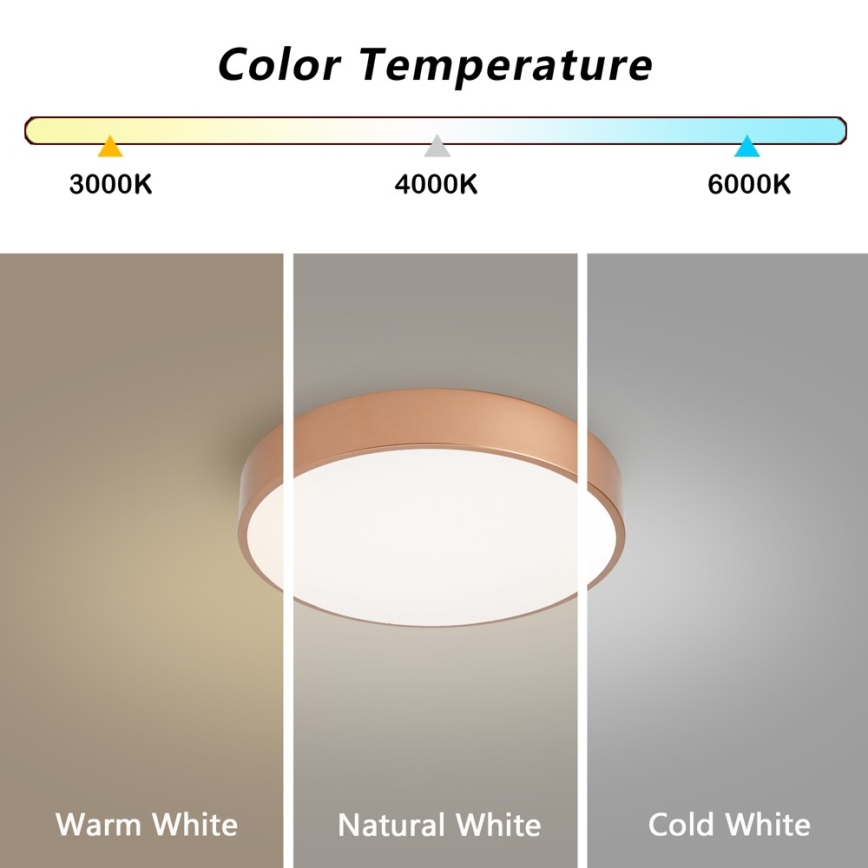 Brilagi - LED Stropní svítidlo POOL LED/36W/230V 3000/4000/6000K pr. 30 cm bronzová