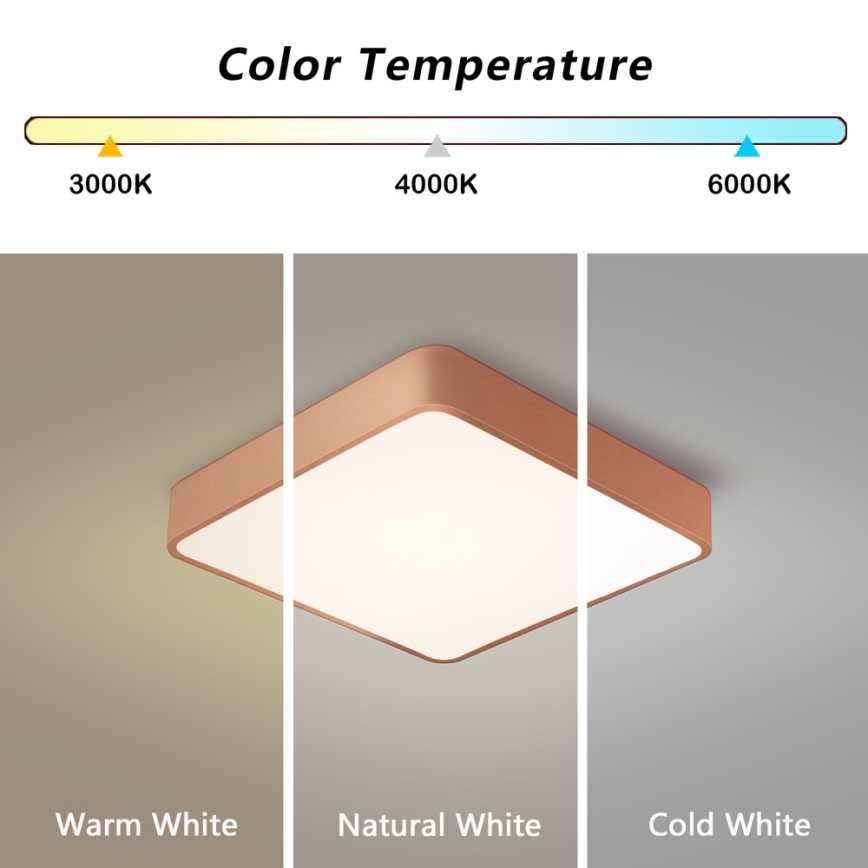 Brilagi - LED Stropní svítidlo POOL LED/48W/230V 3000/4000/6000K 50x50 cm bronzová