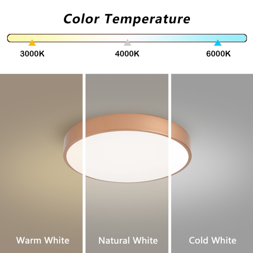 Brilagi - LED Stropní svítidlo POOL LED/48W/230V 3000/4000/6000K pr. 40 cm bronzová