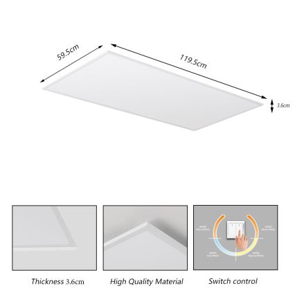 Brilagi - LED Stropní svítidlo SLIMFRAME LED/80W/230V 120x60 cm 3000/4000/6000K bílá