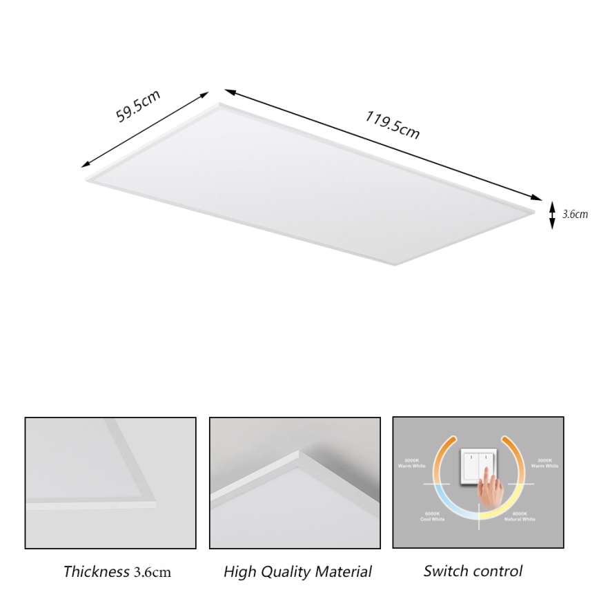 Brilagi - LED Stropní svítidlo SLIMFRAME LED/80W/230V 120x60 cm 3000/4000/6000K bílá