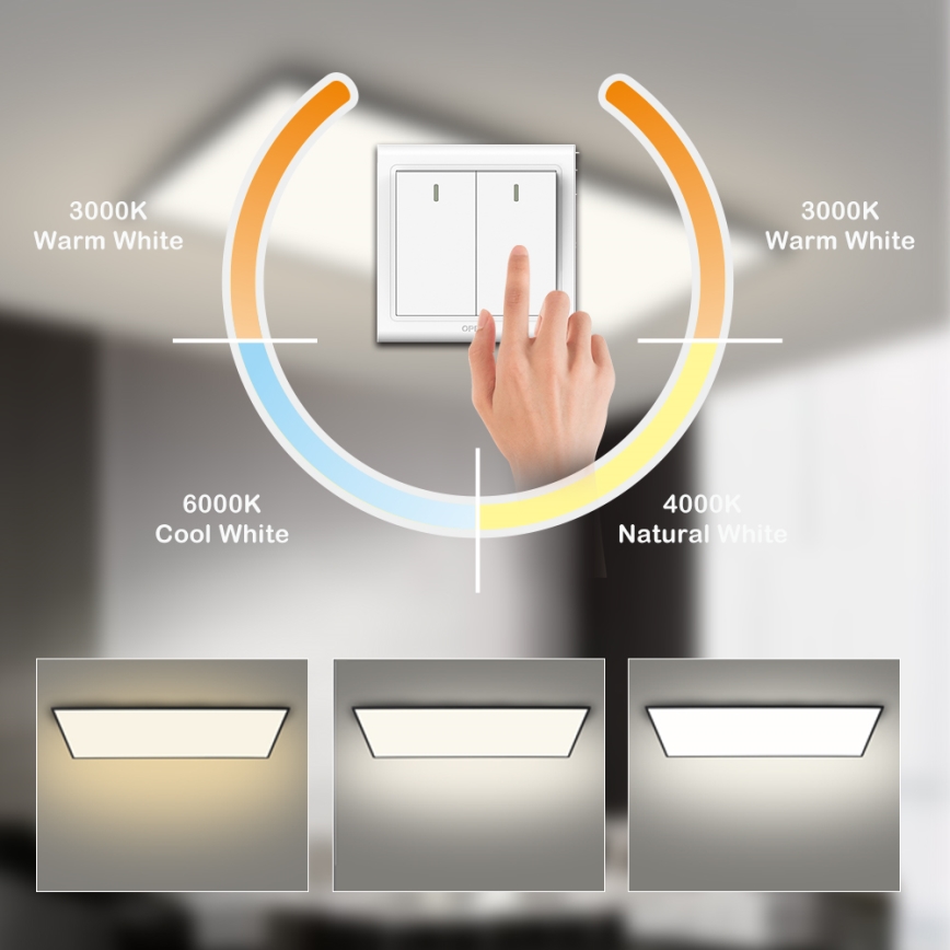 Brilagi - LED Stropní svítidlo SLIMFRAME LED/80W/230V 120x60 cm 3000/4000/6000K černá