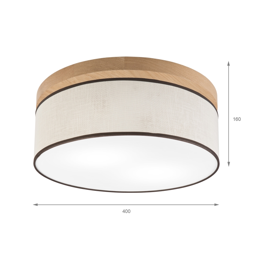 Brilagi - LED Stropní svítidlo BELLADONNA 2xE27/15W/230V pr. 40 cm krémová/dub
