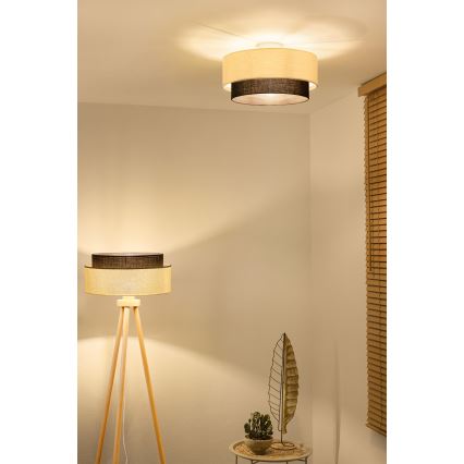 Brilagi - LED Stropní svítidlo BOHO STYLE 1xE27/15W/230V pr. 40 cm krémová/hnědá