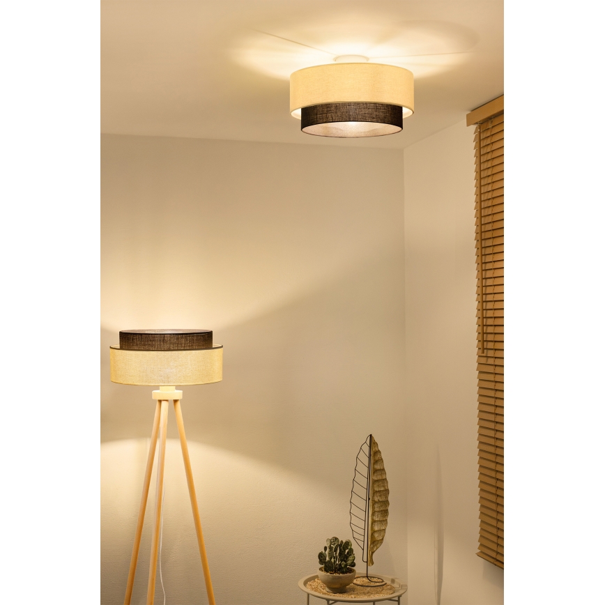 Brilagi - LED Stropní svítidlo BOHO STYLE 1xE27/15W/230V pr. 40 cm krémová/hnědá