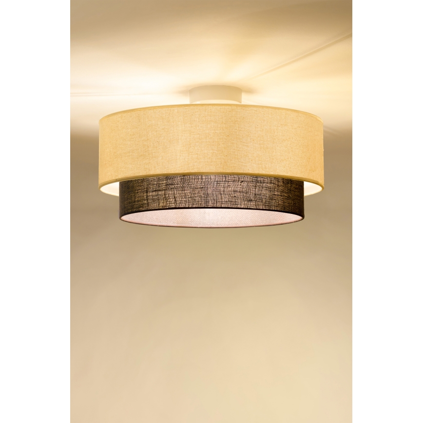 Brilagi - LED Stropní svítidlo BOHO STYLE 1xE27/15W/230V pr. 40 cm krémová/hnědá