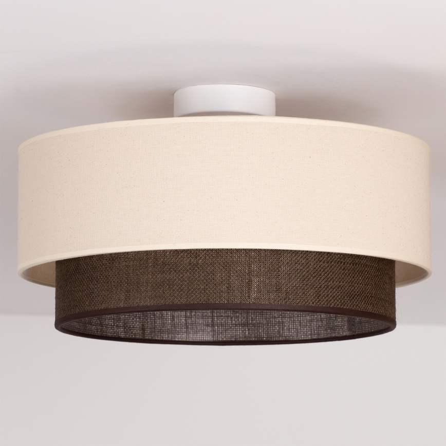 Brilagi - LED Stropní svítidlo BOHO STYLE 1xE27/15W/230V pr. 40 cm krémová/hnědá