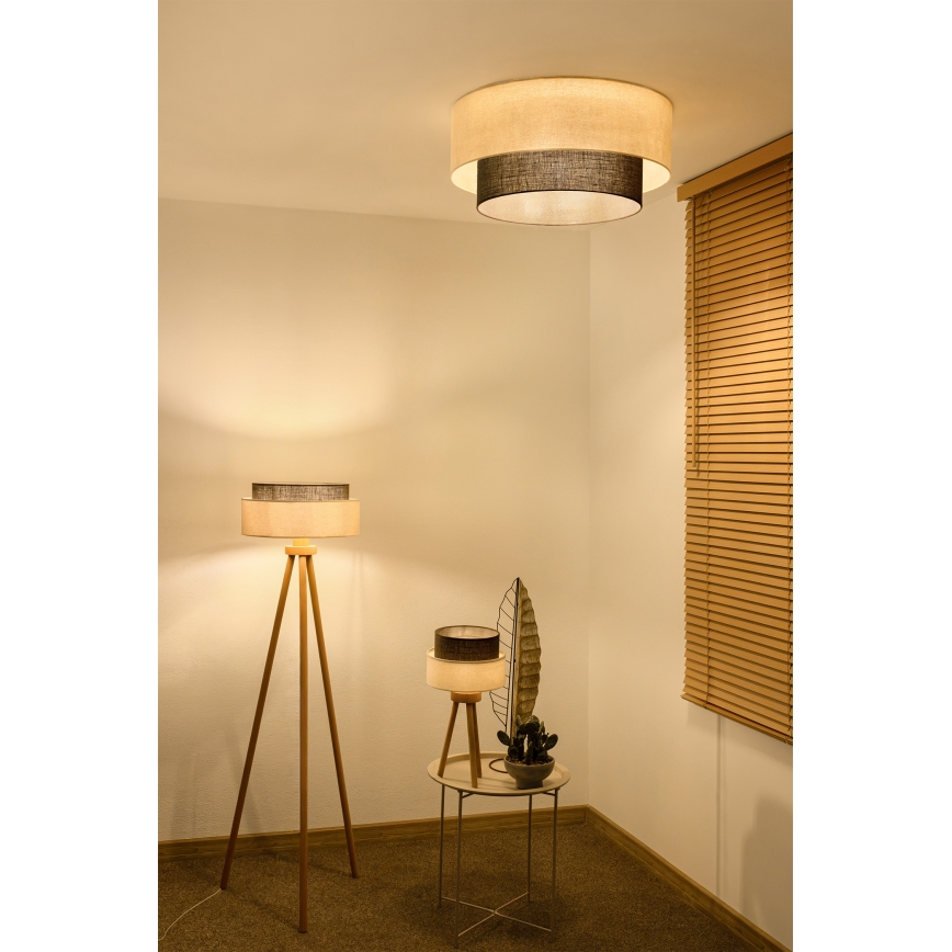 Brilagi - LED Stropní svítidlo BOHO STYLE 3xE27/15W/230V pr. 60 cm krémová/hnědá