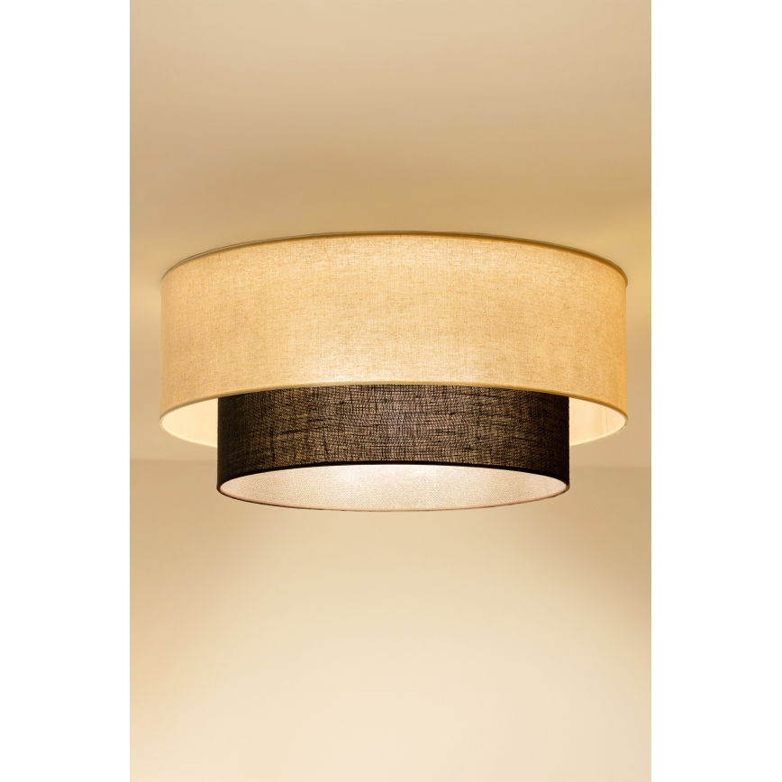 Brilagi - LED Stropní svítidlo BOHO STYLE 3xE27/15W/230V pr. 60 cm krémová/hnědá