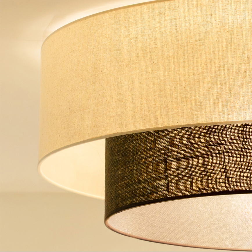 Brilagi - LED Stropní svítidlo BOHO STYLE 3xE27/15W/230V pr. 80 cm krémová/hnědá