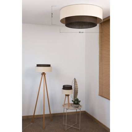 Brilagi - LED Stropní svítidlo BOHO STYLE 3xE27/15W/230V pr. 80 cm krémová/hnědá
