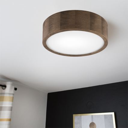 Brilagi - LED Stropní svítidlo CARVALHO 1xE27/15W/230V dub ořech pr. 27 cm