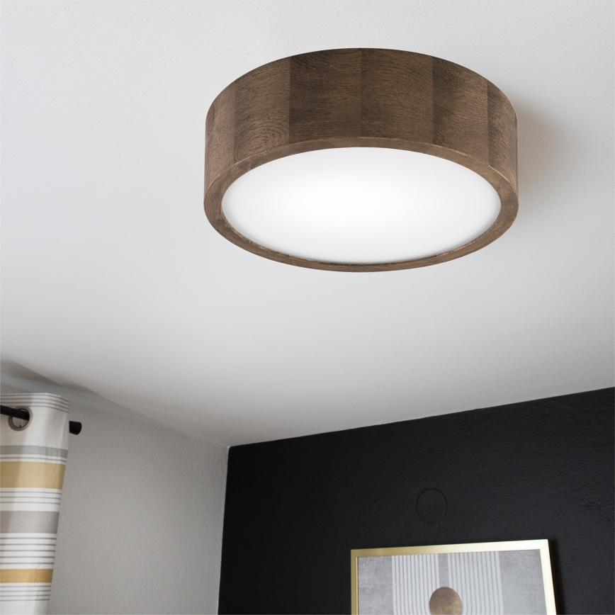 Brilagi - LED Stropní svítidlo CARVALHO 1xE27/15W/230V dub ořech pr. 27 cm