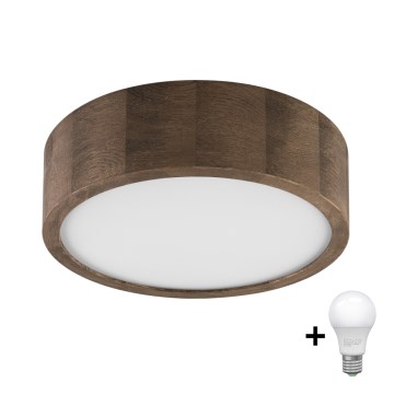 Brilagi - LED Stropní svítidlo CARVALHO 1xE27/60W/230V dub ořech pr. 27 cm