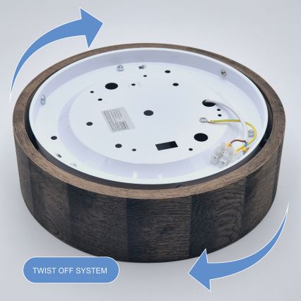 Brilagi - LED Stropní svítidlo CARVALHO 1xE27/60W/230V dub ořech pr. 27 cm