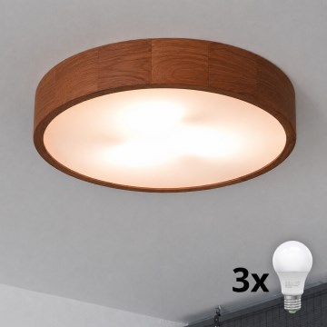 Brilagi - LED Stropní svítidlo CARVALHO 3xE27/45W/230V dub třešeň pr. 47 cm