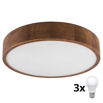 Brilagi - LED Stropní svítidlo CARVALHO 3xE27/60W/230V dub třešeň pr. 47 cm