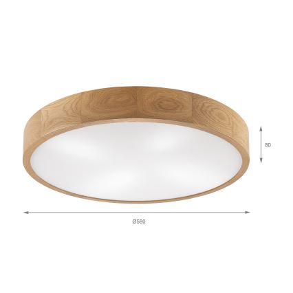 Brilagi - LED Stropní svítidlo CARVALHO 4xE27/60W/230V dub pr. 57,5 cm