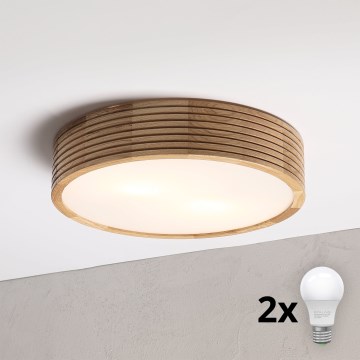 Brilagi - LED Stropní svítidlo CARVALHO MODERN 2xE27/60W/230V pr. 37,5 cm dub