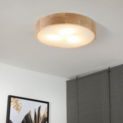 Brilagi - LED Stropní svítidlo CARVALHO MODERN 3xE27/60W/230V pr. 47,5 cm dub